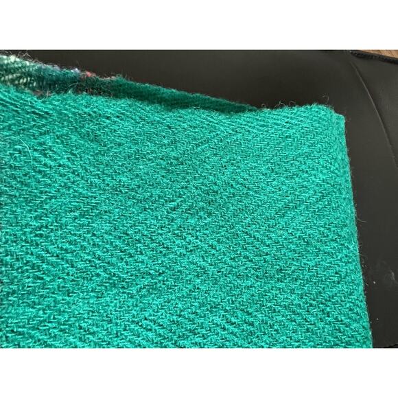 VTG Avoca Handweavers Green Stripe Woven 100% Wool Throw Blanket Shawl 54" x 36" - Picture 4 of 7